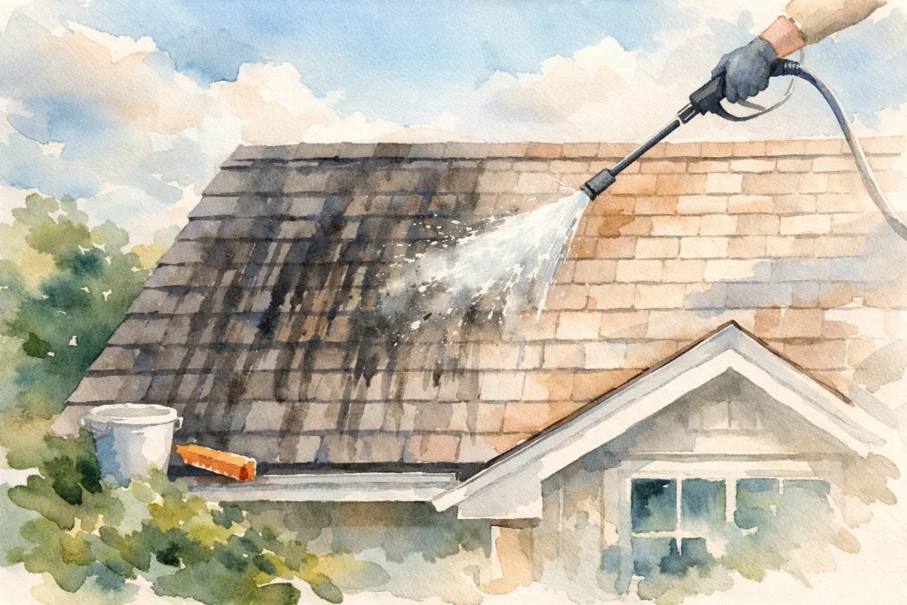 Roof Washing Dark Streak Removal Explained