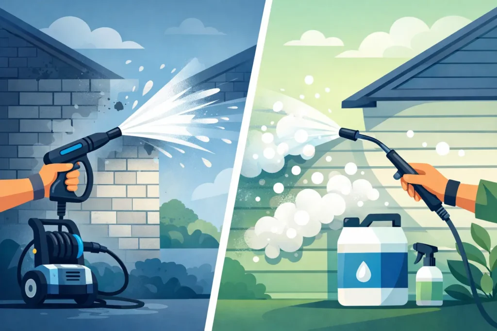 Pressure Washing vs Soft Washing