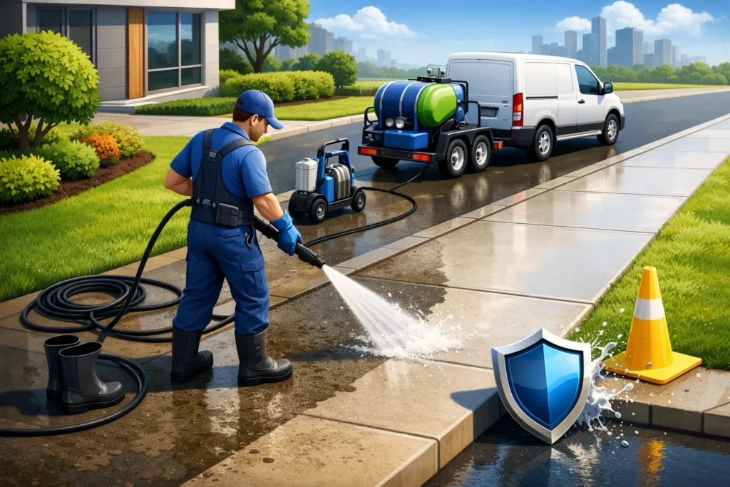 Sidewalk Pressure Washing Service That Protects